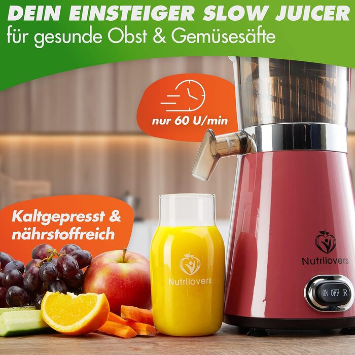 Соковижималка NUTRI-PRESS для фруктів та овочів, повільного віджиму, 350 Вт, без BPA, тиха робота, ідеально для початківців, з пляшкою To Go і рецептами, чорний перець