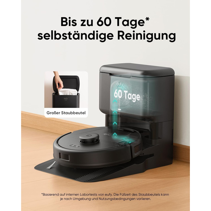 Робот-пилосос eufy L60 SES з функцією миття, потужність 5000Pa, лазерна навігація iPath, для ретельного прибирання, ідеальний для волосся та твердих підлог (відновлений)