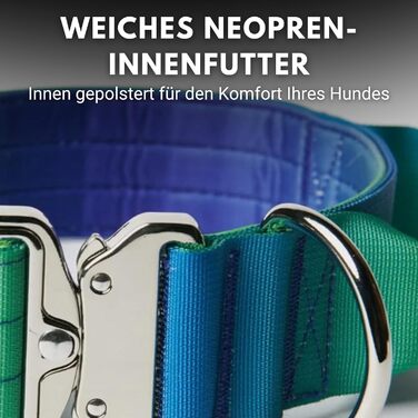 Spark Paws Tactical Dog Collar – Robust, Premium Quality, Thick and Durable for Large and Medium-Sized Dogs - Lime Wave - M, 5cm