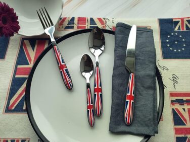 Набір столових приборів Exzact Rostfrei Stahl (16 предметів) з дизайном Union Jack