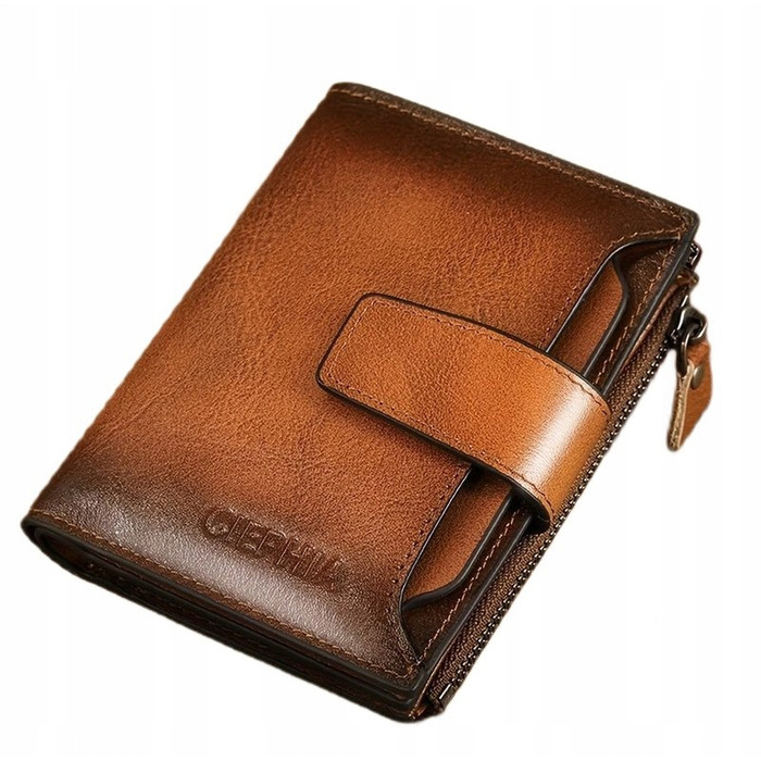 Чоловічий гаманець із натуральної шкіри, коричневий