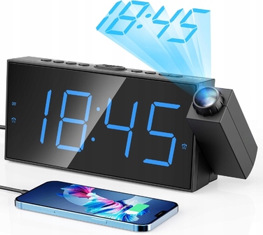 Цифровий будильник з проєктором та великим LED-дисплеєм, Mesqool