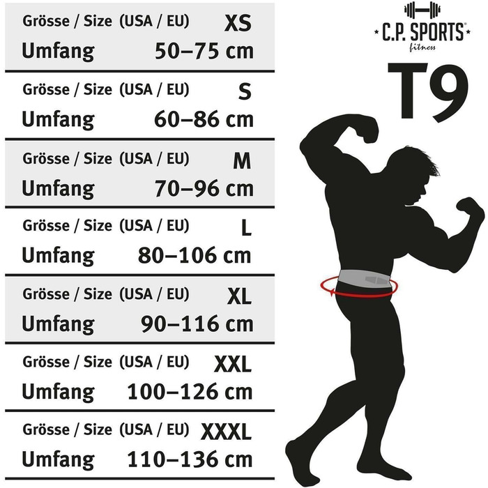 C.P. Sports Profi-Powerlifting Belt T9 - Powerlifting Belt, Heavy Duty Power Belt, KDK
