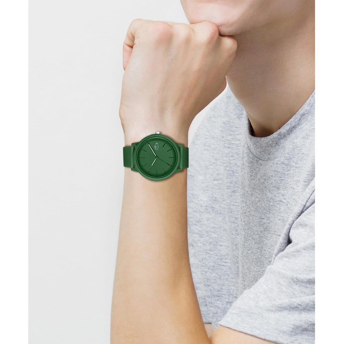 Годинник Lacoste 12.12 аналоговий, зелений, силіконовий ремінець Petit Piqué – чоловічий та жіночий