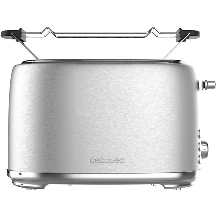 Тостер Cecotec Toaster 2 Scheiben Retro з нержавіючої сталі, 980 Вт, 2 слоти, регулювання потужності, піддон для крихт