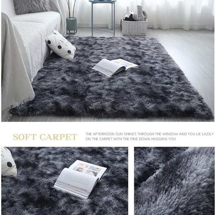 OYIMUA High-Pile Rug 120×160 cm Beige, Modern Fluffy Rug Living Room, Children's Room, Decoration, Bedroom, Hallway, Runner, Outdoor Rug, Faux Fur Rug, Shaggy, Solid Color, Bed Runner Beige 120 x 160 cm