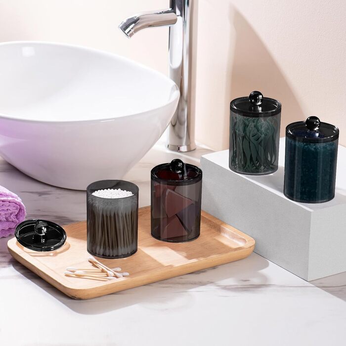 Контейнер для ватних паличок та дисків, органайзер для косметики з нержавіючою сталлю