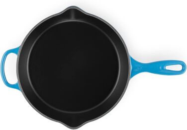 Сковорода Le Creuset Signature 26 см, чавунна, висока, для смаження та сервірування, універсальна для всіх плит і духовок, 2 л, колір Azure