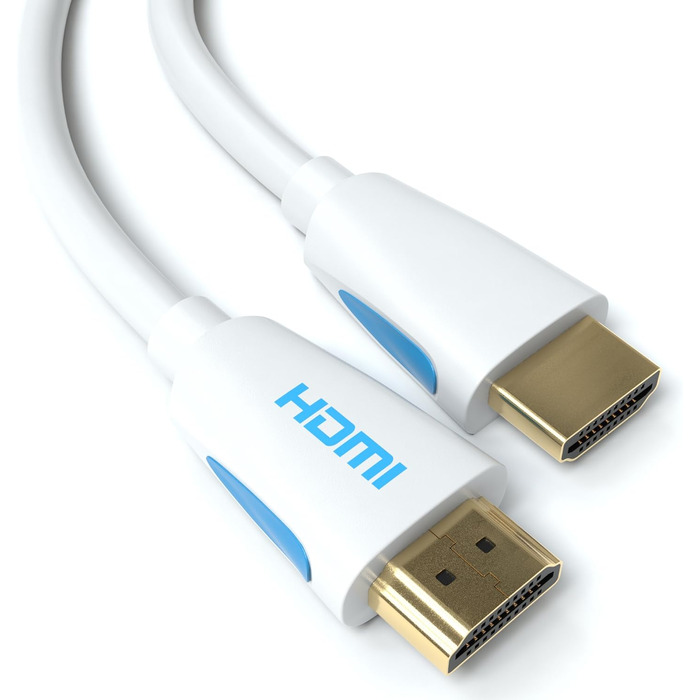 HDMI кабель JAMEGA 15м 2.0, Ultra HD 4K@60Hz, High-Speed Ethernet, HDR, ARC, 3D, 18Gbps, білий