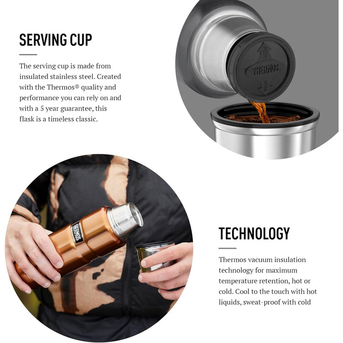 Kleine King Stainless Steel Thermos - 470ml - Hot & Cold