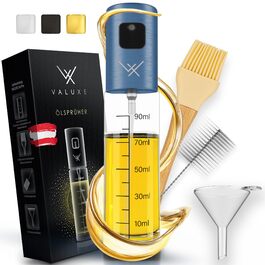 Розпилювач олії VALUXE® Оригінал - Преміум нержавіюча сталь та скло, точний дозатор для кухні, блакитний