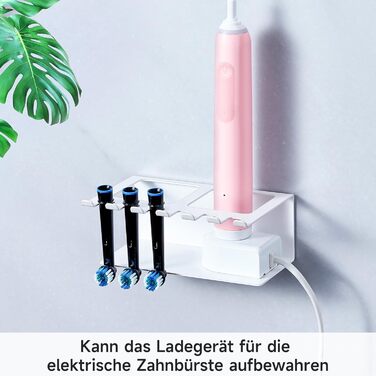 Настінний тримач для зубних щіток, електричний, без свердління, для зубних щіток та насадок, органайзер для ванної кімнати (великий)