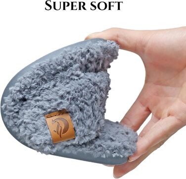 Жіночі плюшеві домашні тапочки SMajong, зимові, теплі, м'які, з антиковзким покриттям, сірі, 38/39 EU