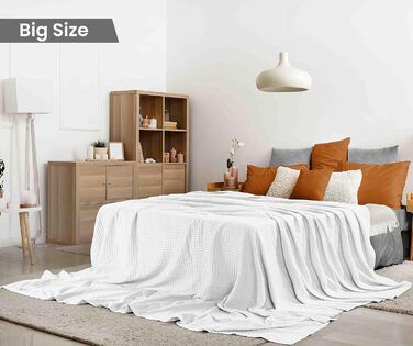 Ковдра Baumwoll Waffeldecke Utopia Bedding 300 GSM, 152x127 см, бавовна, м'яка, дихаюча, для всіх сезонів