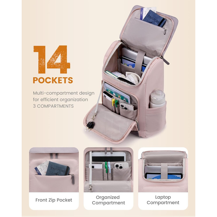 LOVEVOOK Рюкзак для підліток, дівчаток, водонепроникний, з відділенням для ноутбука 15.6