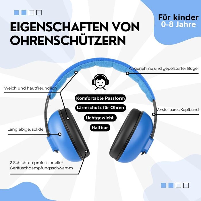 ESTRO навушники для захисту від шуму для дітей - навушники для захисту вух для малюків EM1 (Блакитний)
