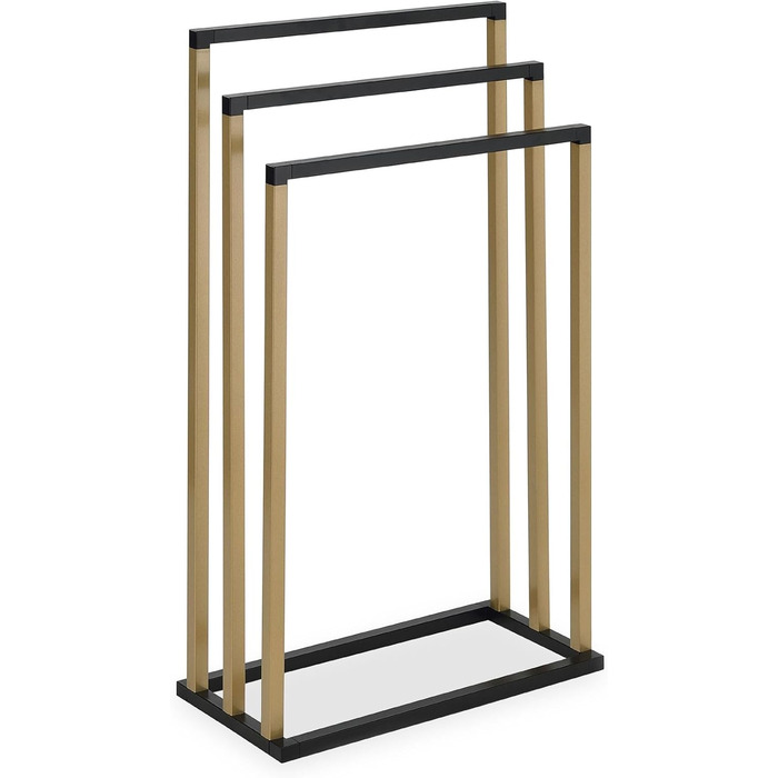 Підставка для рушників KUNO, чорний/золотий, металева, з 3-ма перекладинами, самостійна