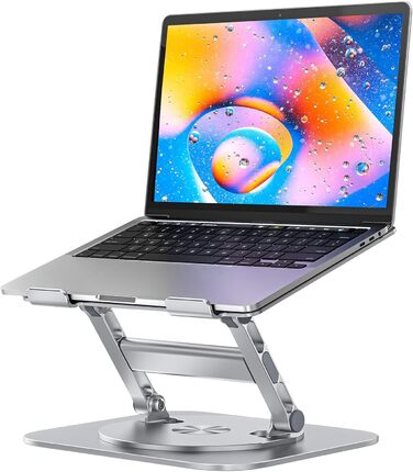 MCHOSE Adjustable Laptop Stand - Ergonomic Aluminum Laptop Riser for Desk - 360° Rotation - Compatible with MacBook Air & 10-17' Laptops