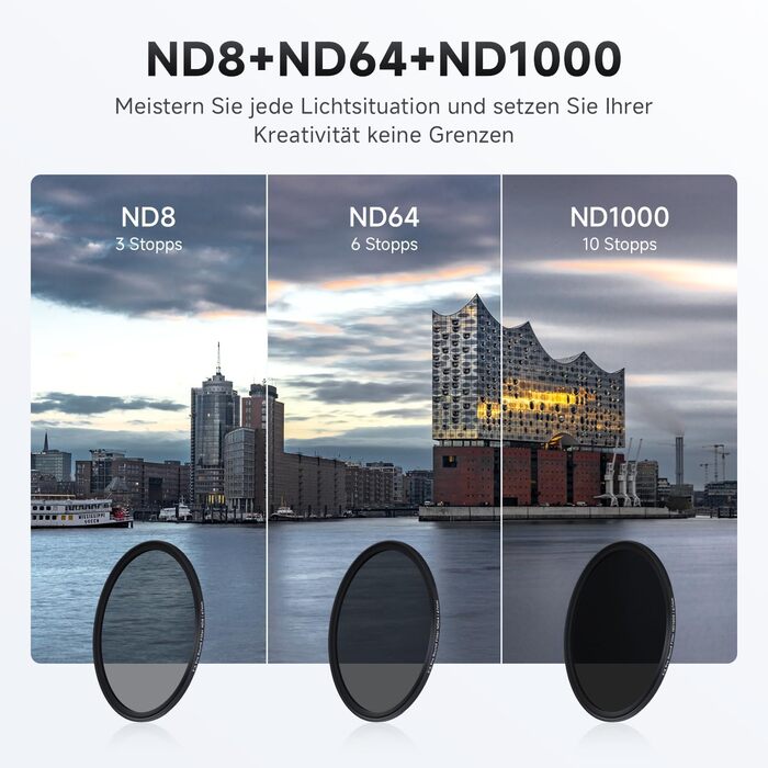 Набір фільтрів Rollei F:X Pro ND (ND8, ND64, ND1000) для об'єктивів 55 мм - 3 шт.