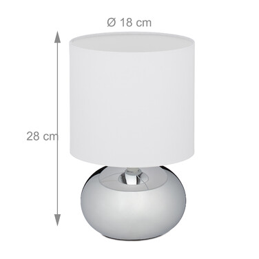 Relaxdays Table Lamp Metal & Fabric