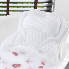 Подушка для ванни для шиї, плечей та спини з 6 присосками, 4D Mesh, аксесуар для ванни, підтримка голови, шиї, плечей та спини для домашнього спа та ванни