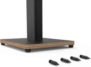 Підлогові стійки для акустики Kanto ST34P - пара, чорний метал, дерев'яний постамент | До 13.6 кг