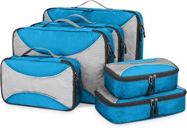 Органайзери для валізи G4Free (набір) - 3/6/7 шт. - блакитний колір (1S + 2M + 2L + 1XL)