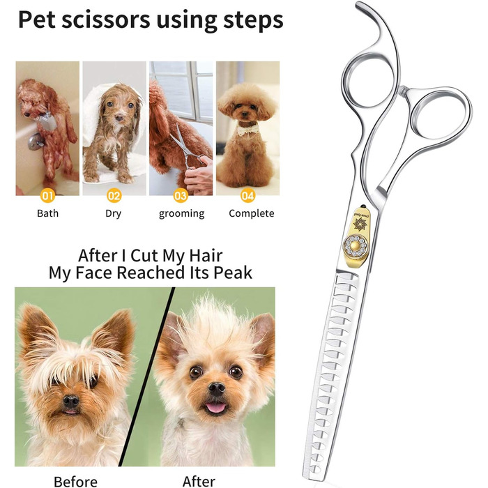 Професійна феншуерська ножиця для собак Dream Reach - 7 дюймів, 440C сталь, витончення 25%-35%