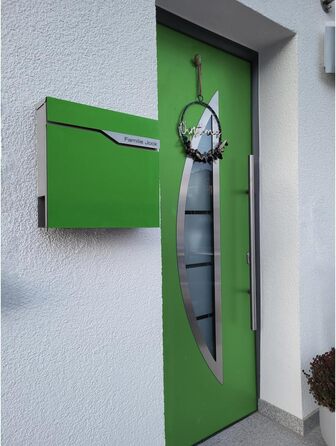 Поштова скринька Metzler антрацит з газетницею та табличкою для імені, RAL 7016, вулична, настінна, металева, стійка до корозії та погодних умов, сучасний дизайн 37x37x10.5 см