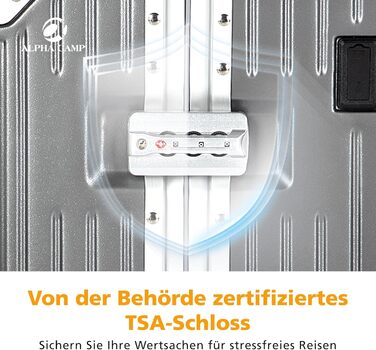 Чемодан ALPHA CAMP XL з алюмінієвим каркасом та полікарбонатною оболонкою, TSA-замок, 40x36x77 см, 93 л, темно-сірий, для подорожей