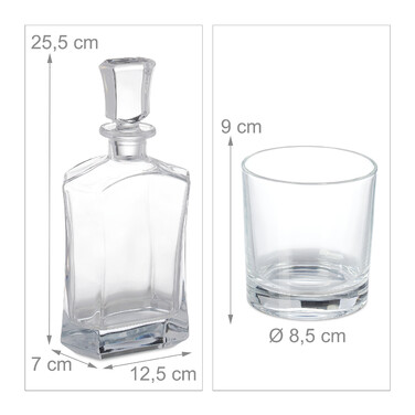 Relaxdays 5-Piece Whiskey Set with Decanter & Glasses