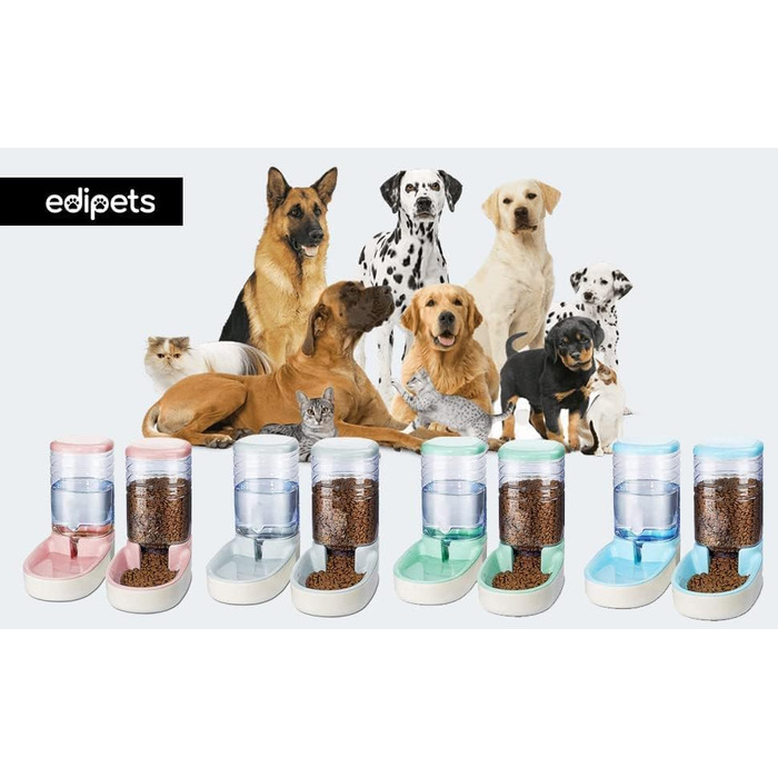 Автоматичний диспенсер для корму та води для котів та собак Edipets, 3.8L, сірий