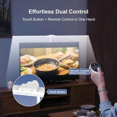 LED лампа настільна з регулюванням яскравості - 1500LM 24W, кріплення на прищіпці, з пультом дистанційного керування, 80см гнушкий шийка, USB-порт для зарядки, для офісу та дому (біле світло)