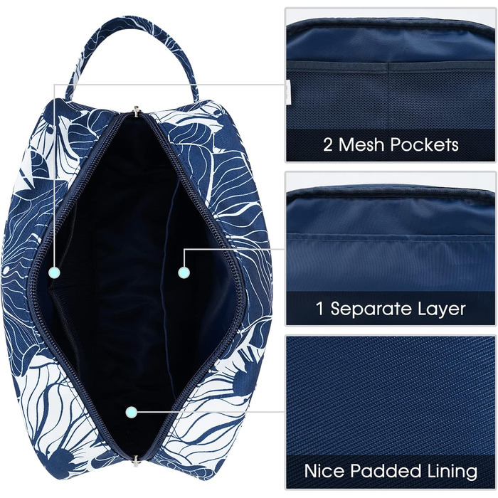 Чоловічий туалетний набір Narwey: водонепроникний, міцний, з багатьма відділеннями, для подорожей (чорний)