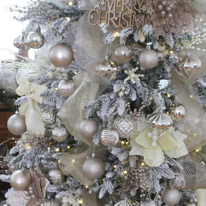 41 штука прикрас для ялинки Sea Team з міцного пластику (60 мм, шампань)