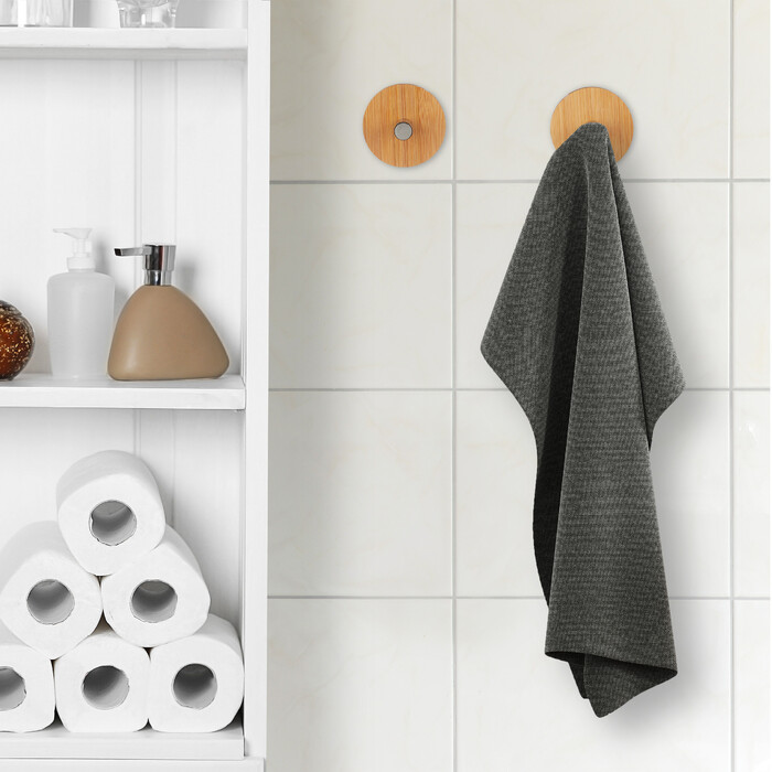 Relaxdays Adhesive Towel Hooks, Set of 4