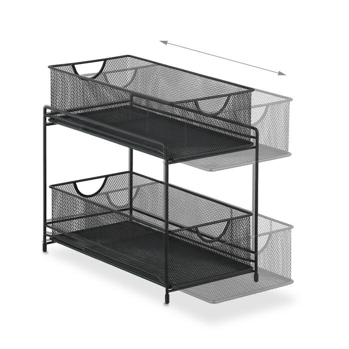 Relaxdays Kitchen Organizer with 2 Pull-Out Baskets