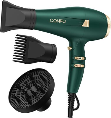 Професійний іонізатор для волосся Föhn: Швидкий фен з іонізацією, 3 режими нагріву, 2 швидкості, насадка-дифузор, 2400W, для дому та салону