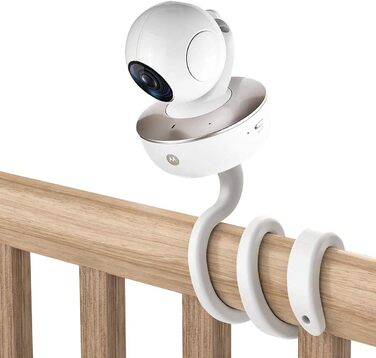 Універсальне кріплення для відеоняні Arlo, GHB, HelloBaby, ieGeek, Momcozy, Motorola та інших (1/4' різьблення). Легке встановлення без інструментів та слідів, білий колір. Гнучке кріплення