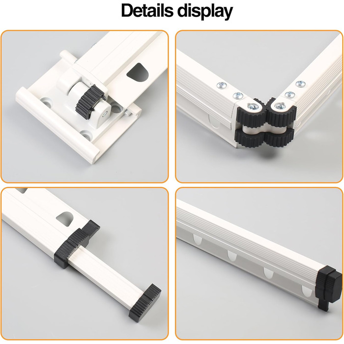 Висувна сушарка для одягу, 3-секційна, настінна штанга для одягу 126 см, економна, складана сушарка з гачками, для балкону, прання, ванної кімнати, білий, молочно-білий