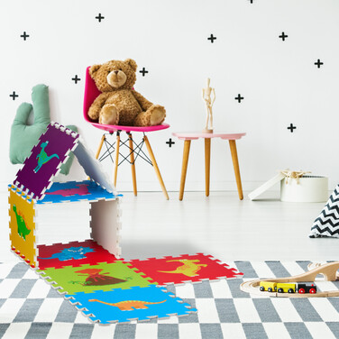 Relaxdays Dinosaur Puzzle Mat - Colorful