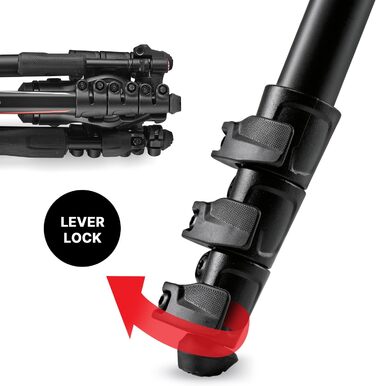 Штатив Manfrotto Befree Advanced 3-Way з тріножкою та рідинною головкою, алюміній, для камер та відеокамер до 6 кг, компактний, аксесуари для фото та відео (Befree Adv 3-Way Sony Alpha Alu)