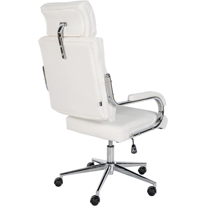 Офісне крісло CLP Campo з штучної шкіри, регульоване по висоті та поворотне, до 135 кг, з підлокітниками, біле