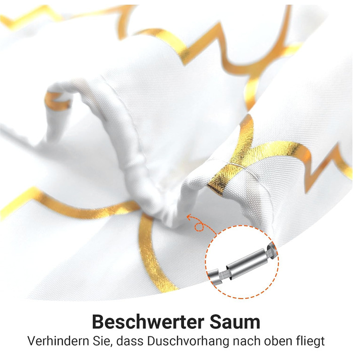 Штора для душу 180x200 см Phnom Penh Квіти, антигрибкова, водовідштовхувальна, поліестер, з кільцями (1 шт)