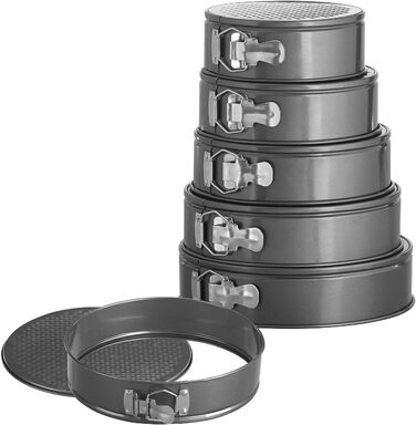 Набір форм для випічки тортів Rosenstein & Söhne (5 шт.) з антипригарним покриттям, діаметр 18/20/22/24/26 см