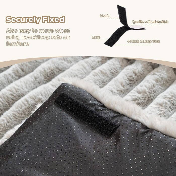 М'яке ліжко для собак Avont Flauschige, килимок-подушка для собак та котів знімний та пральний чохол, антиковзаюче дно, велике/світло-сірий, 105 x 18 x 95 см