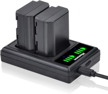 Акумулятор Hisewen NP-FZ100 та подвійний зарядний пристрій для Sony ZV-E10 II, Alpha A7III, A7RIII, A7RIV, A7RV, A7SIII, A7C, A7C II, A7CR, A6600, A9, A9II, FX3