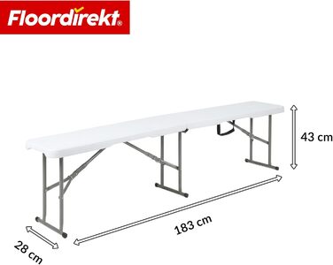 Зручний розкладний садовий стіл Floordirekt Buffettisch для відпочинку на терасі, балконі або кемпінгу - 183x76 см, матеріал: пластик, на 6 осіб