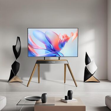 Підставка для телевізора Vanconwey Boden TV Ständer для LED/LCD екранів 40-86 дюймів, дерев'яно-металева, до 110lbs, VESA 600x400mm, горіх (VC-Z1818)