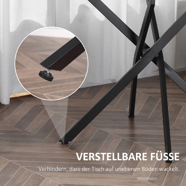 HOMCOM Modern Glass Dining Table, 80 cm Diameter, Kitchen Table with Tempered Glass Top and Metal Legs, for 4 People